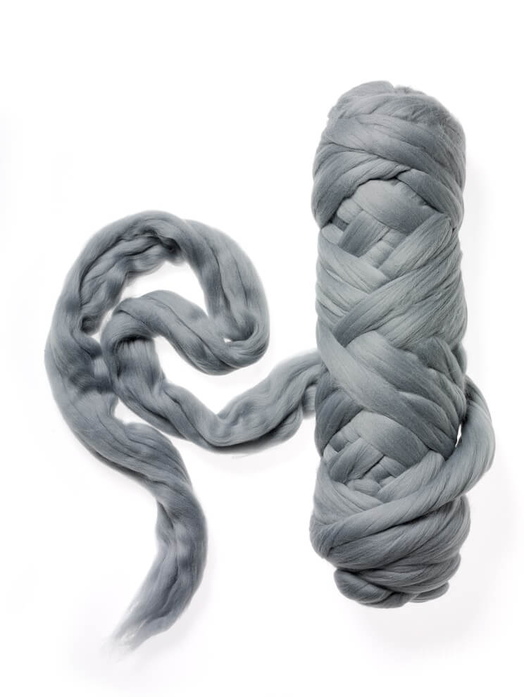 Extra Fine Wool Roving 19,5 micron - 009 Grey
