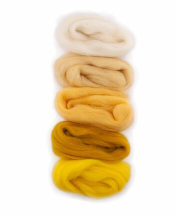 Europese Merino Lontwol  - Kleurset 1 - White/Yellow