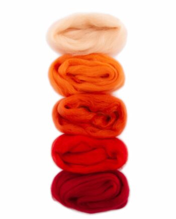 Europese Merino Lontwol  - Kleurset 2 - Orange/Red