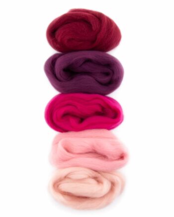 Europese Merino Lontwol  - Kleurset 3 - Dark Red/Pink