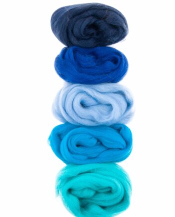 European Merino Wool Roving/ Big Wool XXL - Colour-set 5 - Blue/Turquoise
