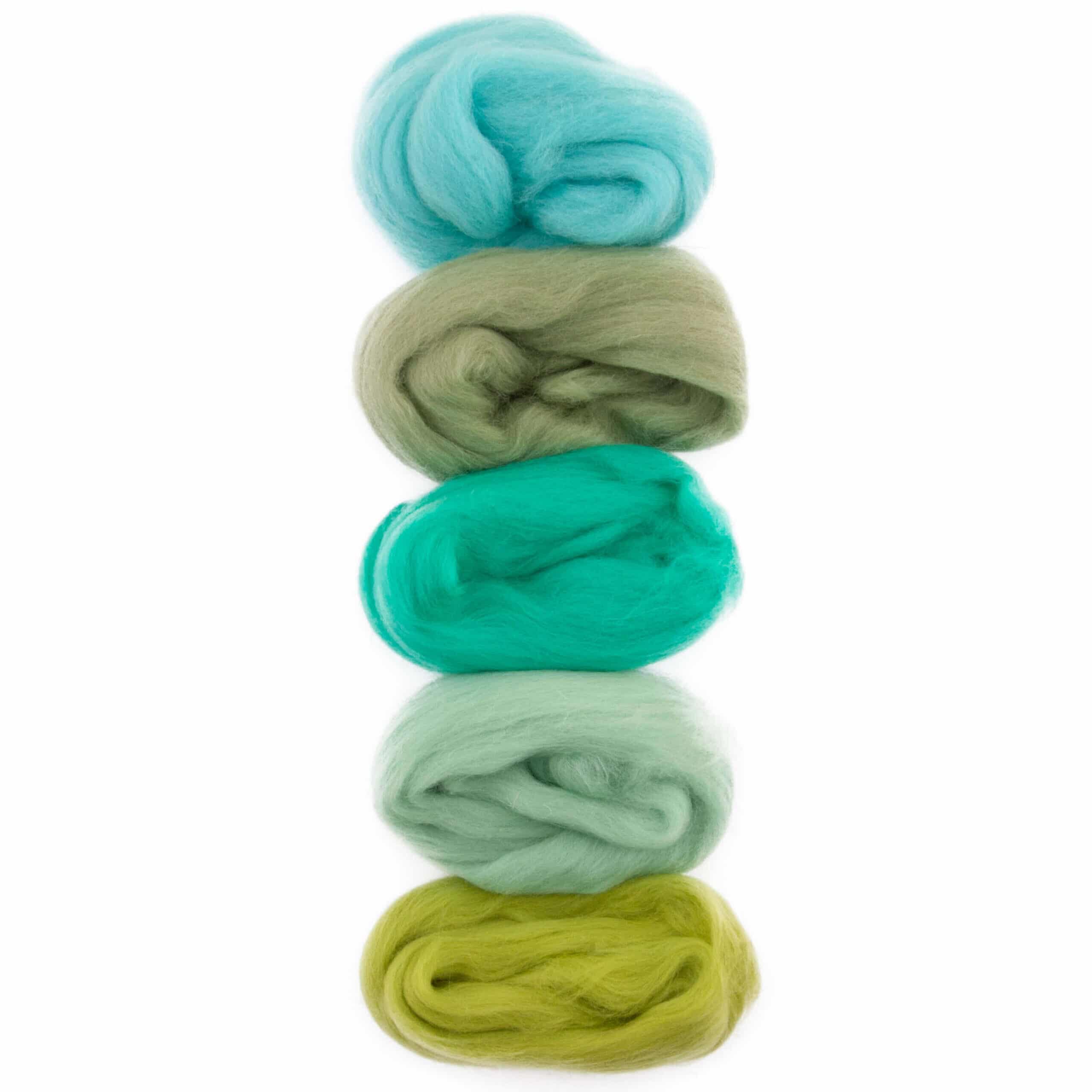 Europese Merino Lontwol - Kleurset 6 - Turquoise/Green