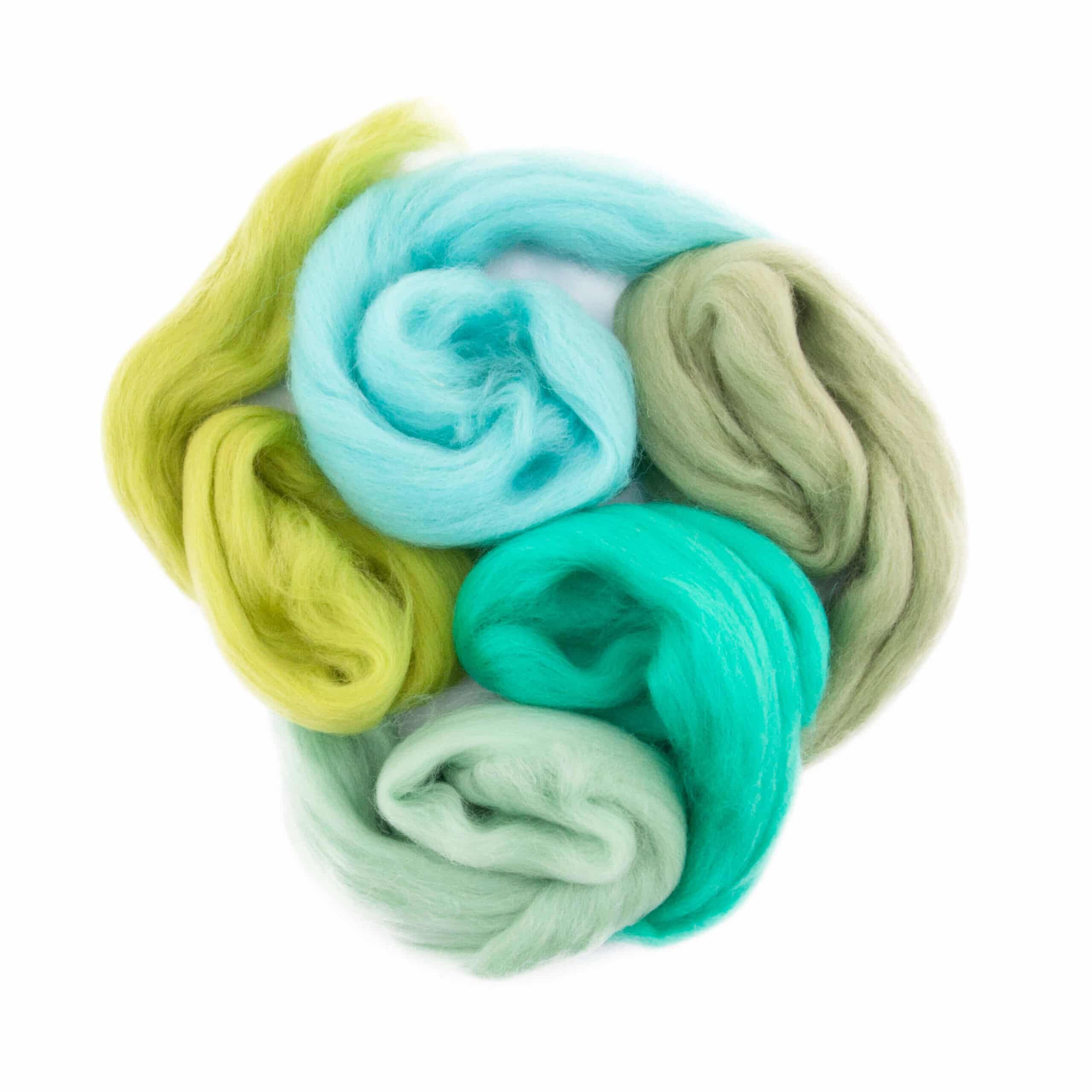Europese Merino Lontwol - Kleurset 6 - Turquoise/Green