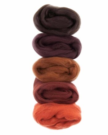 European Merino Wool Roving/ Big Wool XXL - Colour-set 8 - Dark Brown