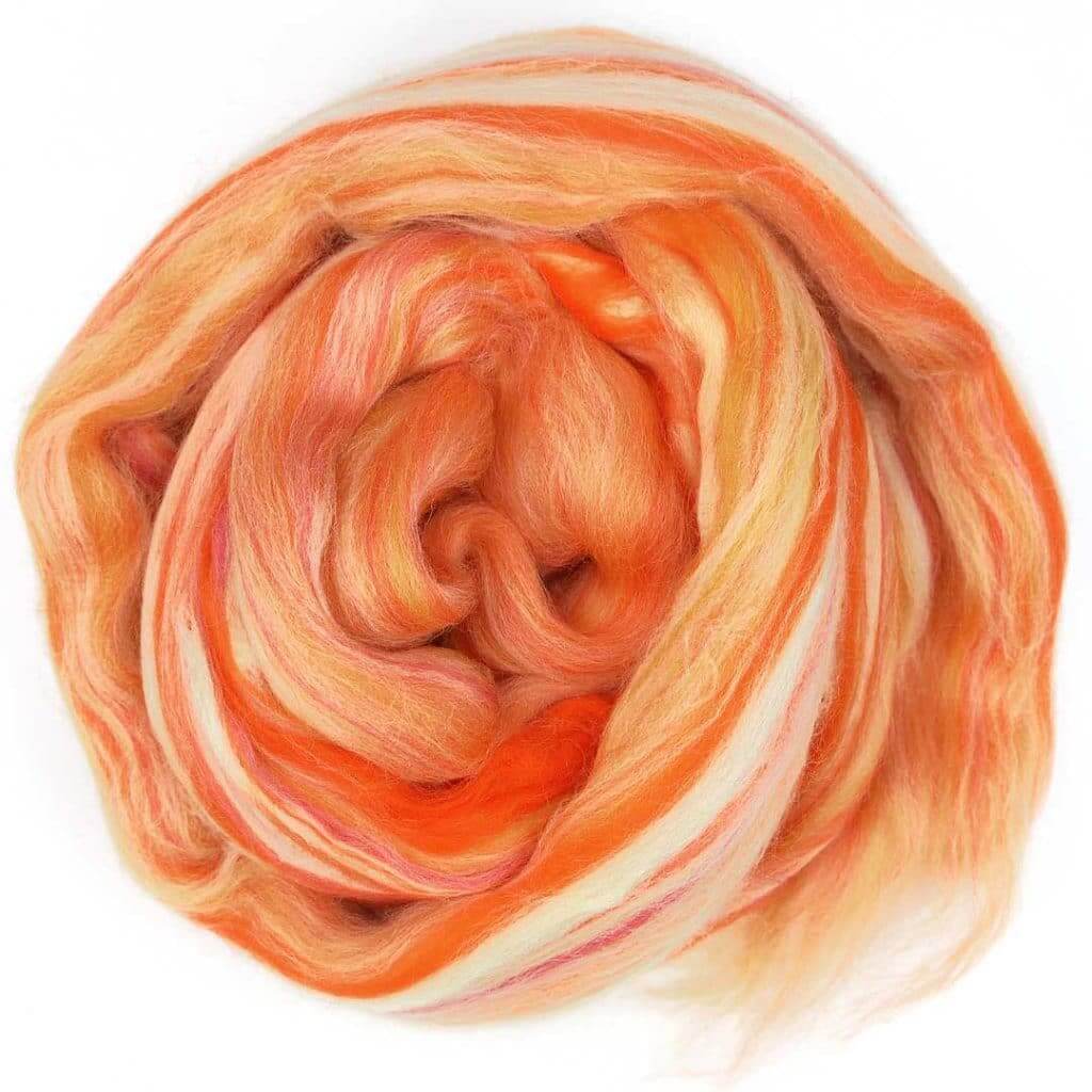 Merino Blend Roving - 910 Orange