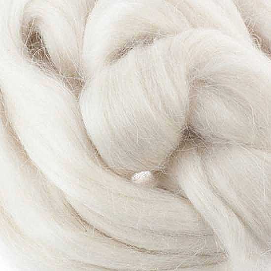 Undyed Angora - Goat Mohair Roving - sample