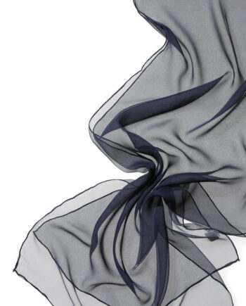 Chiffon Silk Shawl - 180 x 55 cm - 073 Navy Blue