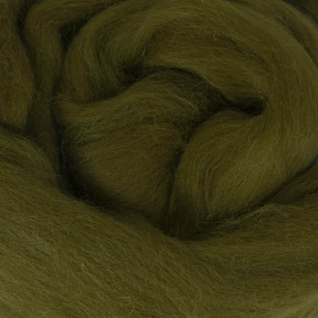 South American Merino Wool Roving - 537 Olive Green