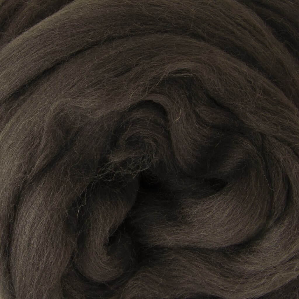 South American Merino Wool Roving - 737 Dark Brown