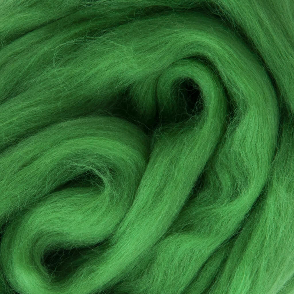 South American Merino Wool Roving - 760 Emerald Green