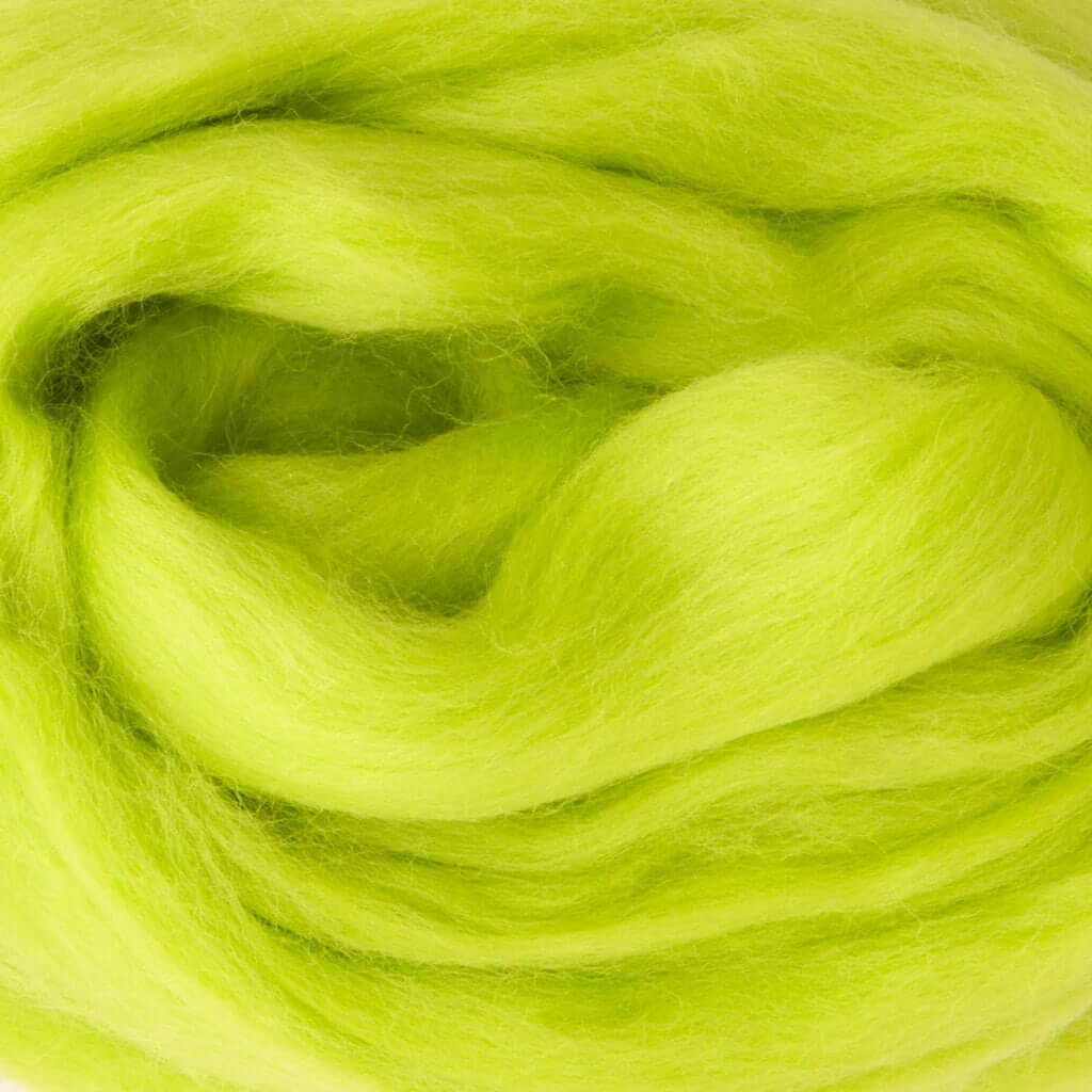 South American Merino Wool Roving - 787 Bright Green