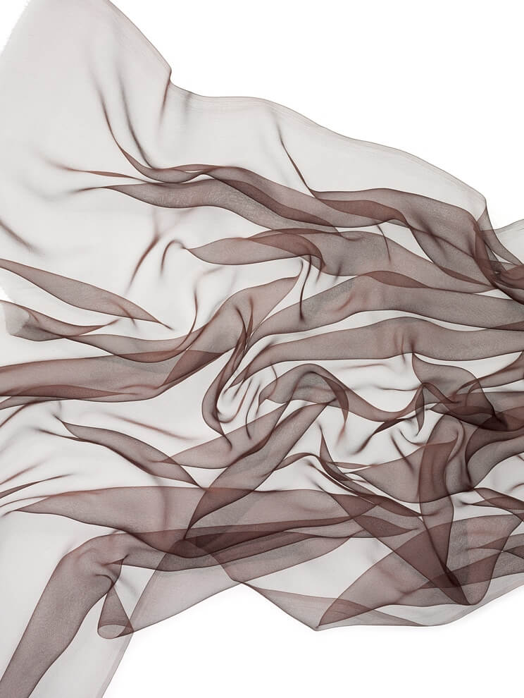 Chiffon Silk - per meter - 110 cm wide - 027 Dark Brown