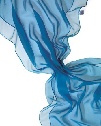 Chiffon Silk Shawl - 230 x 55 cm - 056 Petrol Blue