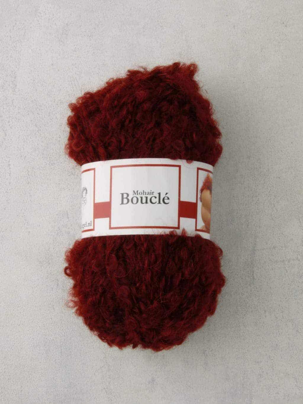 Mohair Bouclé Yarn red brown