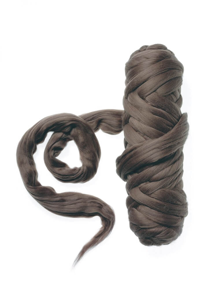 Extra Fine Wool Roving 19,5 micron - 215 Ash Brown