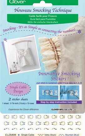 Smock Stickers, "Single cable" patroon - per stuk