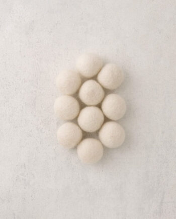 Felt bead - 18 mm -  per 10 pieces -  wool white