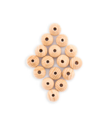 Blank houten kraal 12 mm, 100 st.