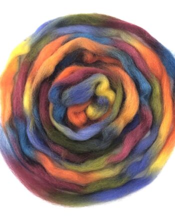 Space & Rainbow Wool - orange-dark red-purple