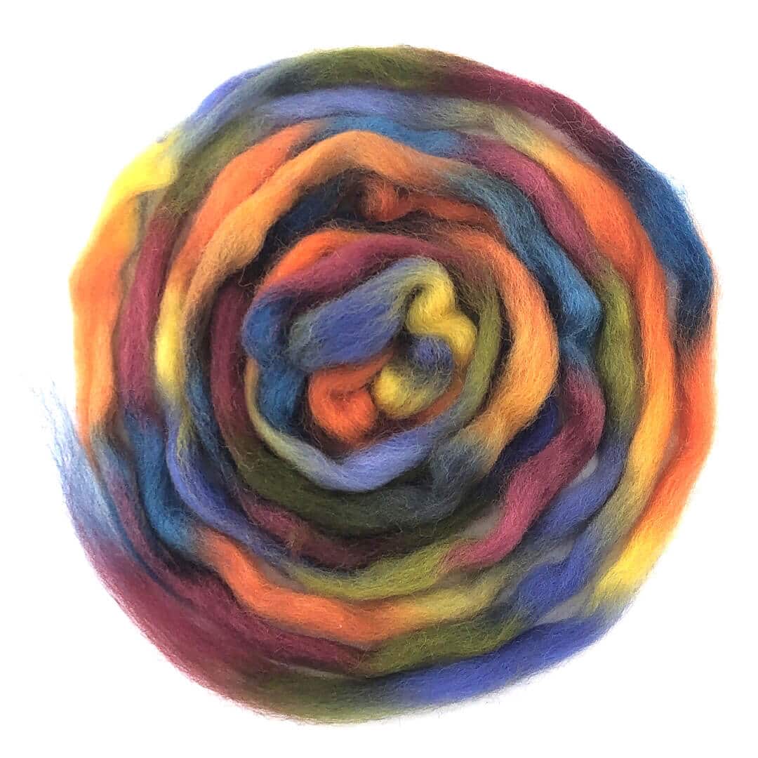 Space & Rainbow Wool - orange-dark red-purple