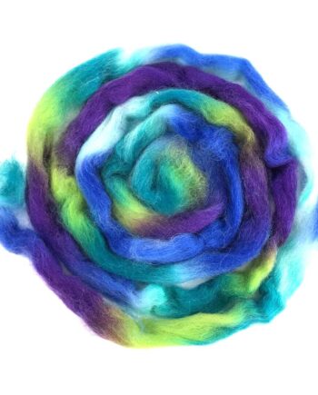 Space & Rainbow Wool - purple-turquoise-apple green