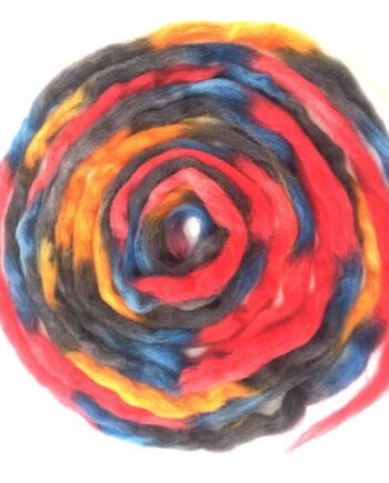 Space & Rainbow Wool - orange-red-grey