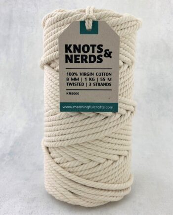 Ongeverfd Macramé Touw - Knots&Nerds - Twined - 8 mm