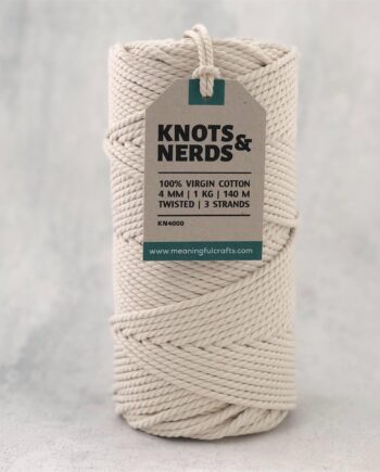 Undyed Macramé Rope - Knots&Nerds - Twined - 4 mm