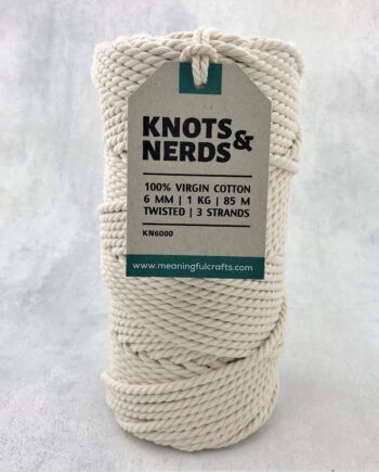 Ongeverfd Macramé Touw - Knots&Nerds - Twined - 6 mm