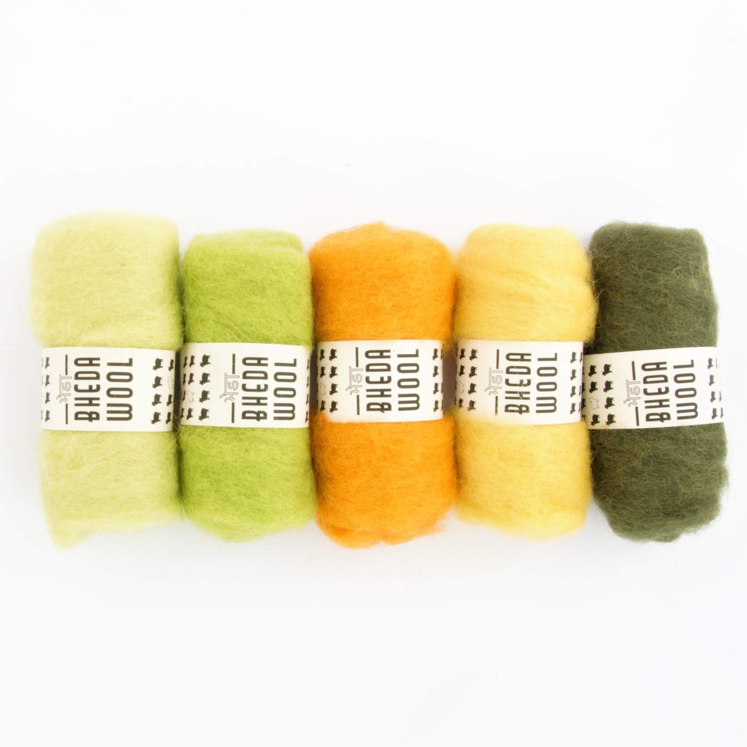 Bhedawool - 25 gram - Colour set of Five Colours - Yellow Colours