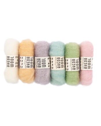 Mini Bhedawool - 2 gram - set of 6 colours (12 gram total) -  Pastel Tones