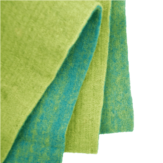 Fleece2Felt, 65 cm, per meter, lichtgroen/turquoise