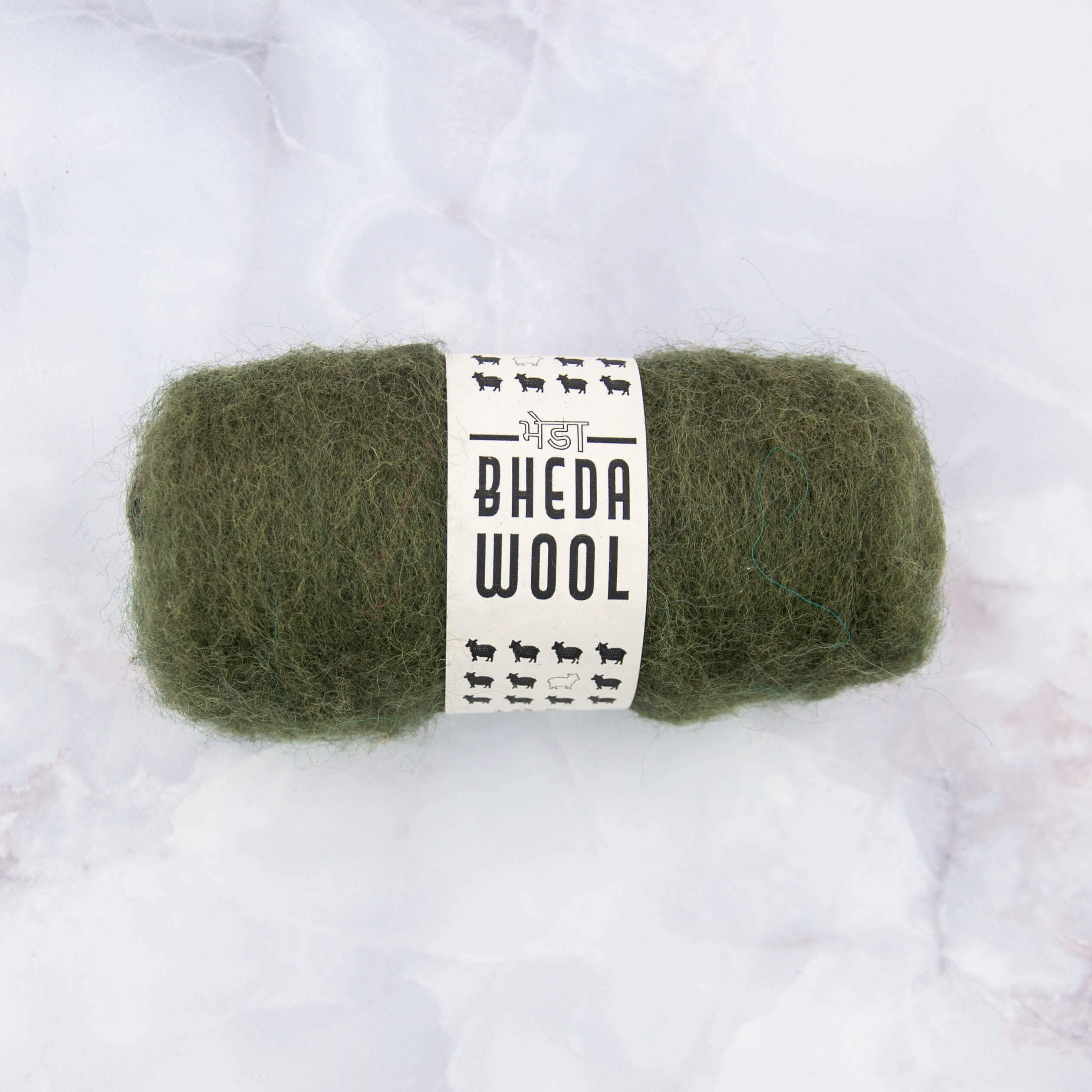 Bhedawool - Cardfleece - ball of 25 gram - dark green