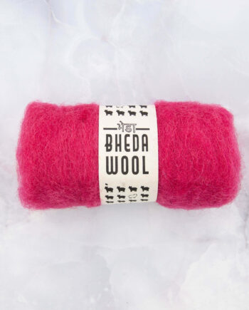 Bhedawool - Cardfleece - ball of 25 gram - red/pink
