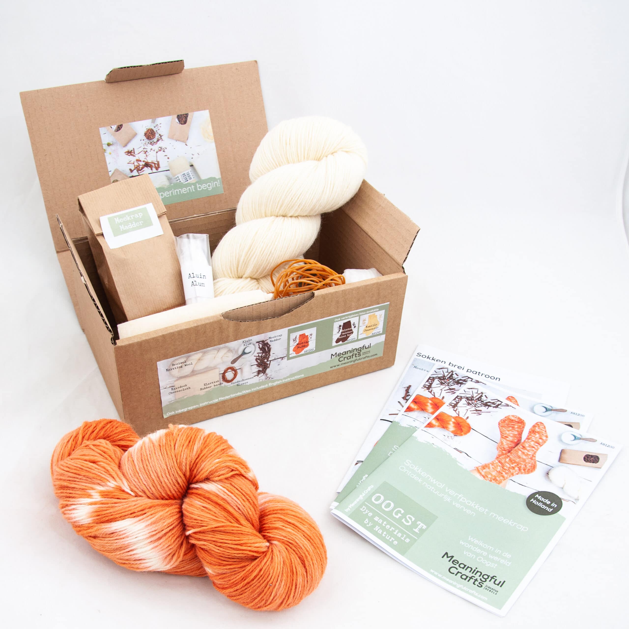 Oogst - Verf je eigen 'Sokken'Wol maakpakket - Meekrap