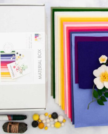 Material box - voor Viltbloemen book - (attention: book not included!)