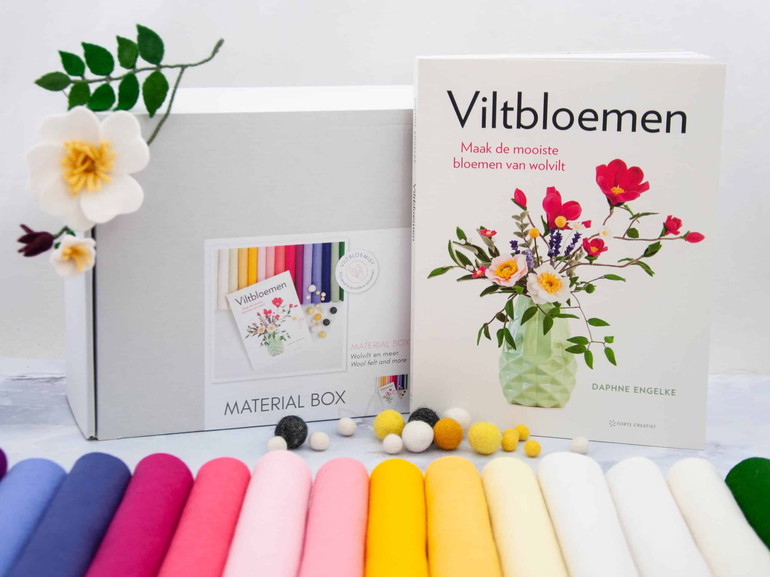 Viltbloemen Boek + Materialen box Bundel