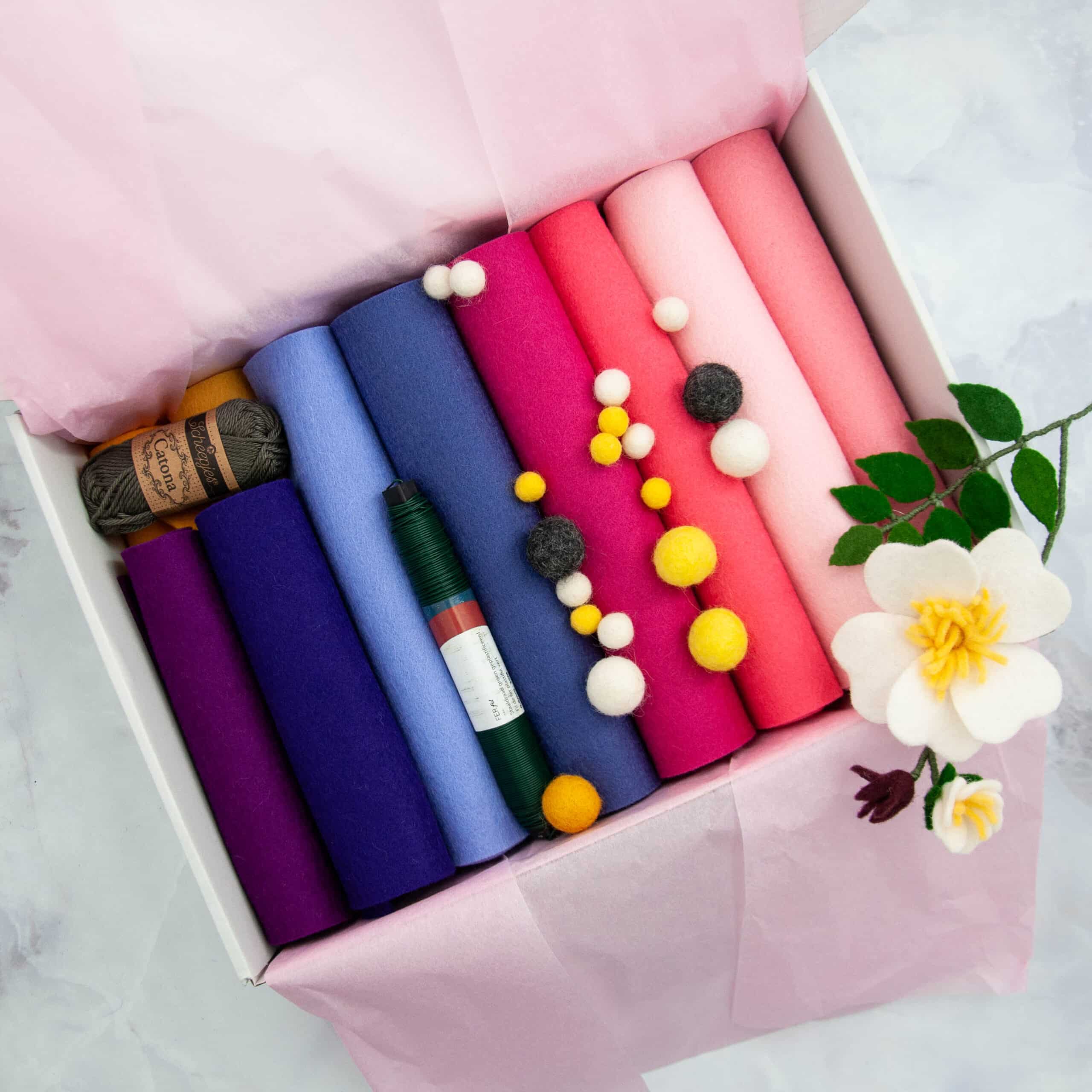 Viltbloemen Boek + Materialen box Bundel