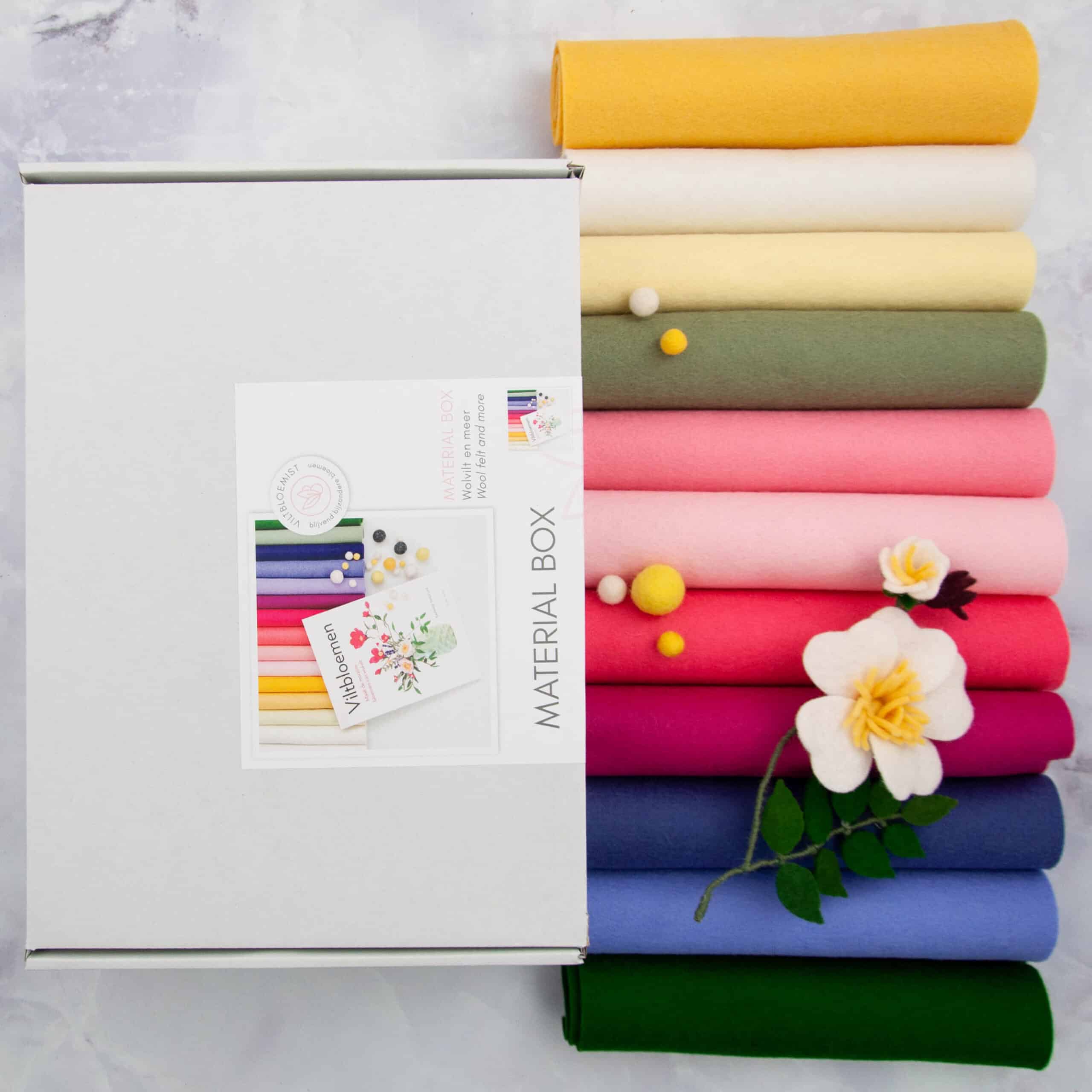 Viltbloemen Boek + Materialen box Bundel